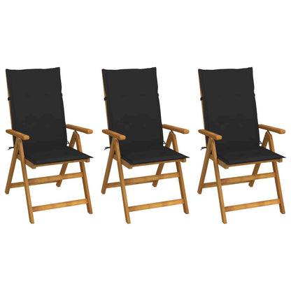 Garden Chair Set of 3 Wooden Brown