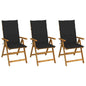 Garden Chair Set of 3 Wooden Brown