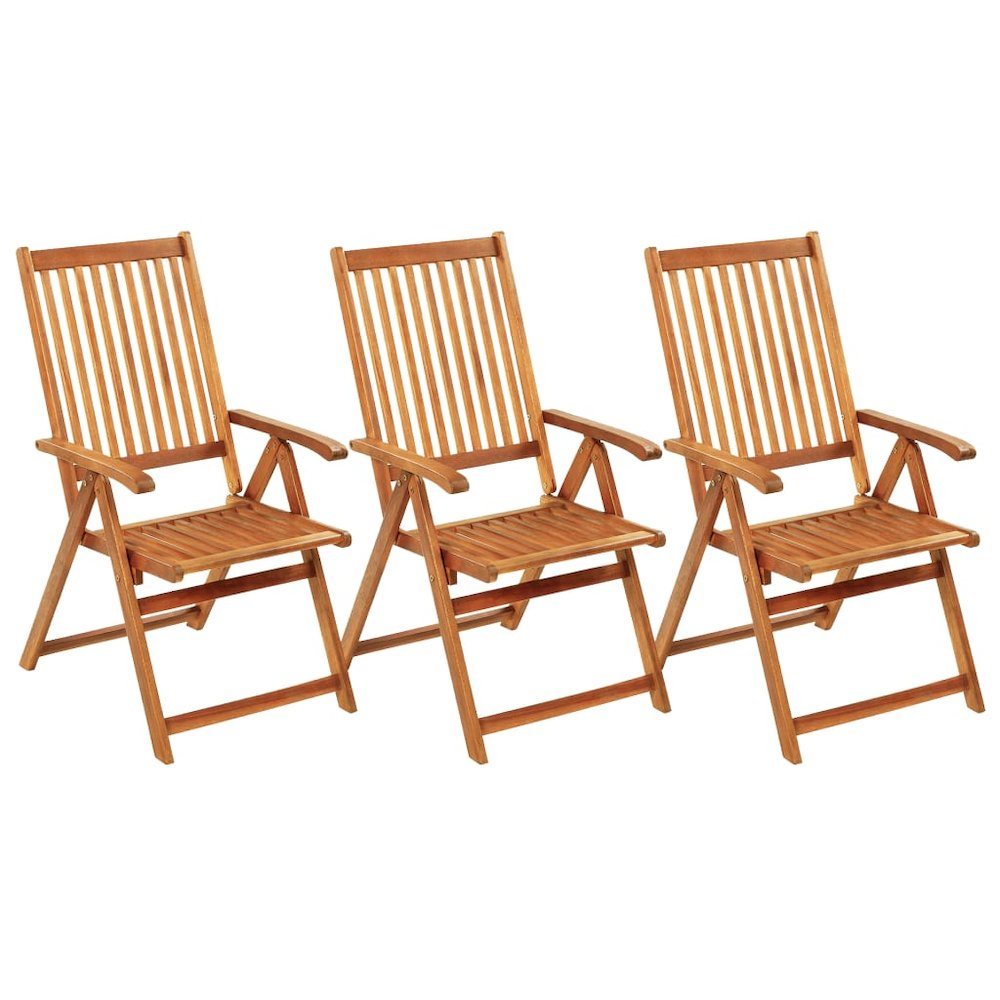 Garden Chair Set of 3 Wooden Brown