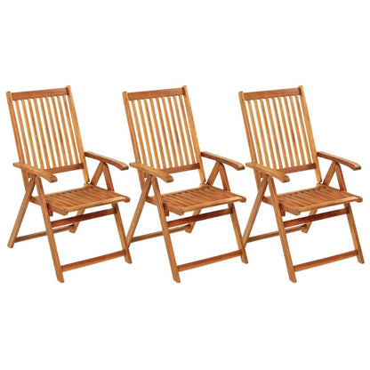 Garden Chair Set of 3 Wooden Brown