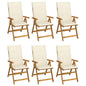 Garden Chair Set of 6 Brown, Cream