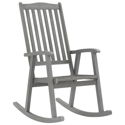 vidaXL Rocking Chair with Cushions Gray Solid Acacia Wood 4209