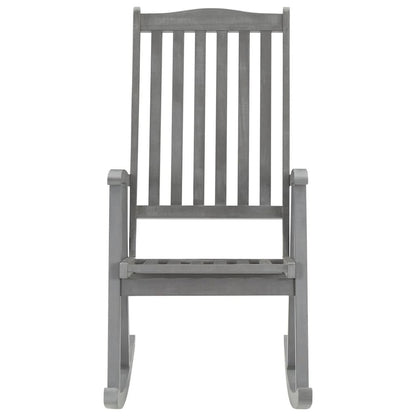vidaXL Rocking Chair with Cushions Gray Solid Acacia Wood 4209
