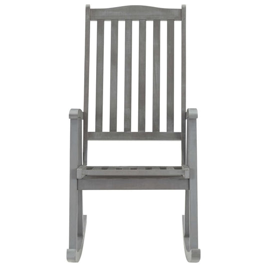 vidaXL Rocking Chair with Cushions Gray Solid Acacia Wood, 3064216