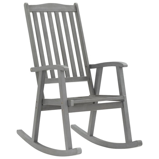 Wooden Rocking Chair Grey Solid acacia wood Medium