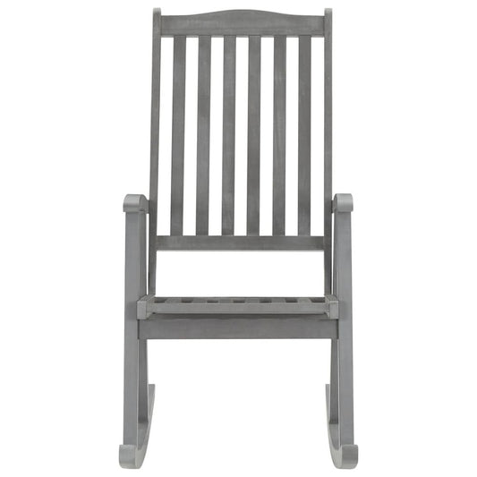 vidaXL Rocking Chair with Cushions Gray Solid Acacia Wood 4217