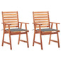 Outdoor Chair Set of 2 Grey, Natural Wood