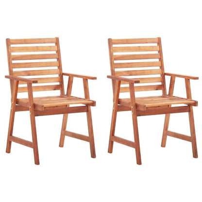 Outdoor Chair Set of 2 Natural wood, Cream cushions