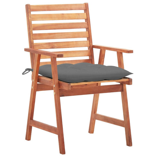 Outdoor Chair Set of 2 Natural Wood Solid Acacia wood Medium