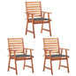 Outdoor Chair Set of 3 Anthracite, Brown