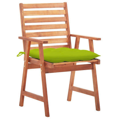 Patio Chair Set of 3 Brown Solid Acacia wood Standard