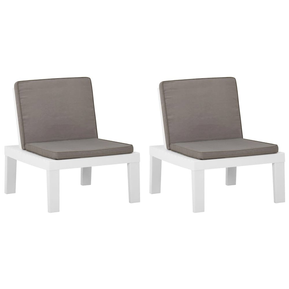 Lounge Chair Set of 2 White, Anthracite