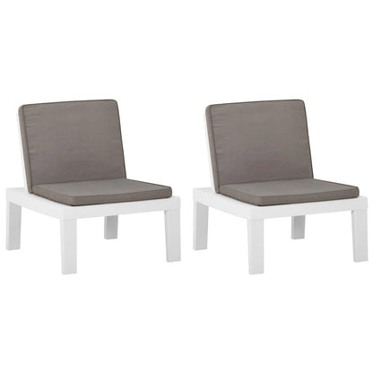 Lounge Chair Set of 2 White, Anthracite