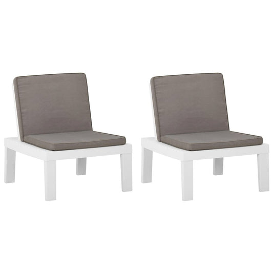 Lounge Chair Set of 2 White, Anthracite