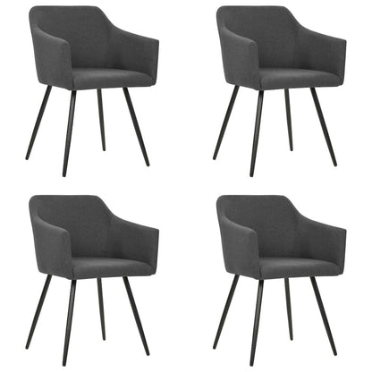 Dining Chairs 4 pcs Dark Gray Fabric