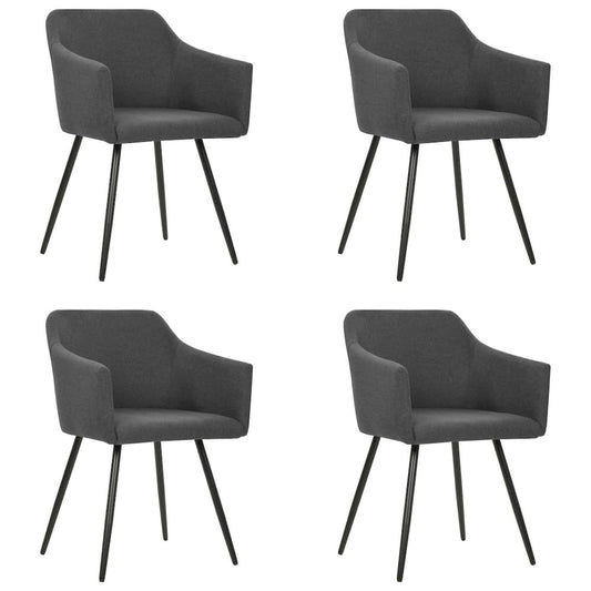 Dining Chairs 4 pcs Dark Gray Fabric