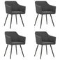 Dining Chairs 4 pcs Dark Gray Fabric