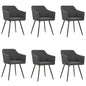 Dining Chairs 6 pcs Dark Gray Fabric
