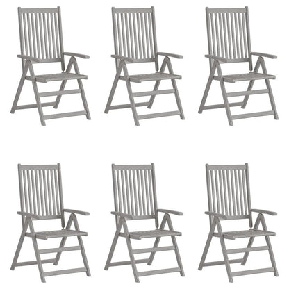 vidaXL Patio Reclining Chairs 6 pcs with Cushions Solid Acacia Wood, 3065317