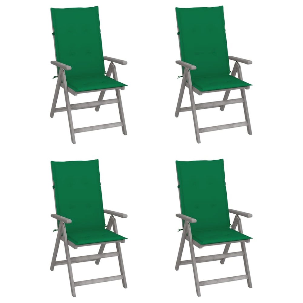 Garden Chair Set of 4 Grey, Green