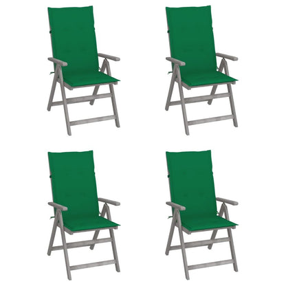 Garden Chair Set of 4 Grey, Green