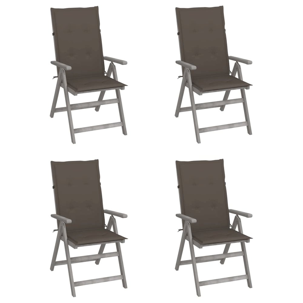 Garden Chair Set of 4 Grey