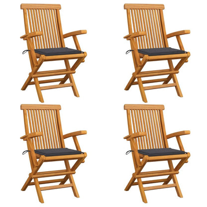 Garden Chair Set of 4 Teak Natural Fine sanded teak hardwood
