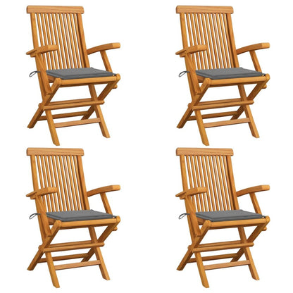 Garden Chair Set of 4 Natural wood Solid Teak wood Standard