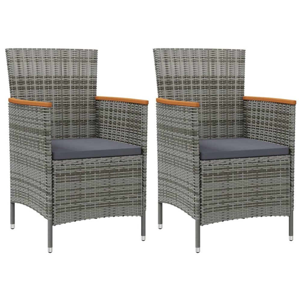 Garden Dining Chair Set of 2 Grey
