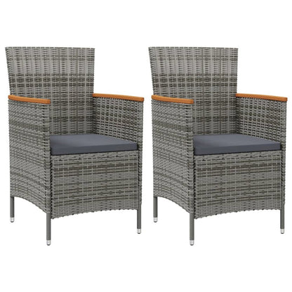 Garden Dining Chair Set of 2 Grey