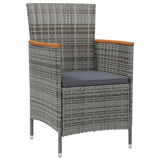 Garden Dining Chair Set of 2 Grey
