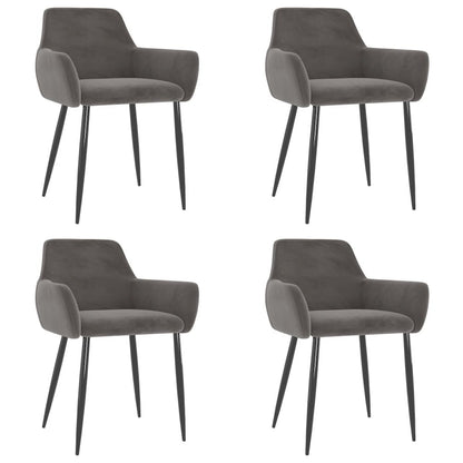 Dining Chairs 4 pcs Dark Gray Velvet