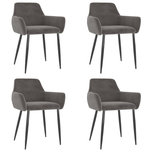 Dining Chairs 4 pcs Dark Gray Velvet