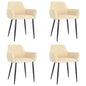 Chair Set of 4 Cream Velvet (100% polyester), metal Standard