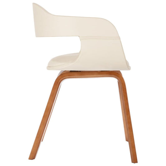 Dining Chair White Bentwood and Faux Leather