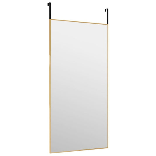 Door Mirror Gold 15.7"x31.5" Glass and Aluminum