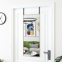 Door Mirror Gold 15.7"x39.4" Glass and Aluminum