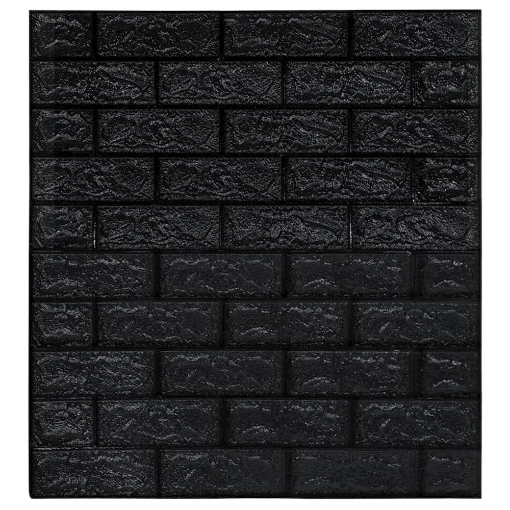 3D Wallpaper Bricks Self-adhesive 10 pcs Black