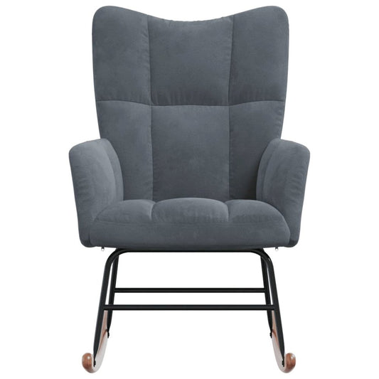 Rocking Chair Dark Gray Velvet