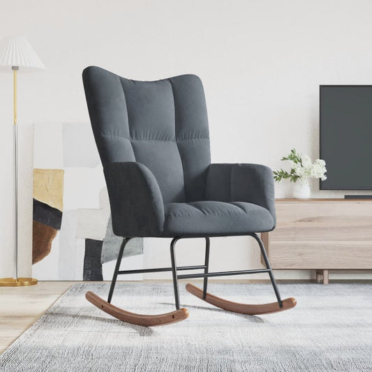 Rocking Chair Dark Gray Velvet