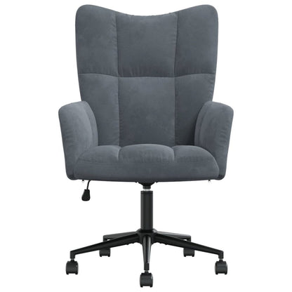 Relaxing Chair Dark Gray Velvet