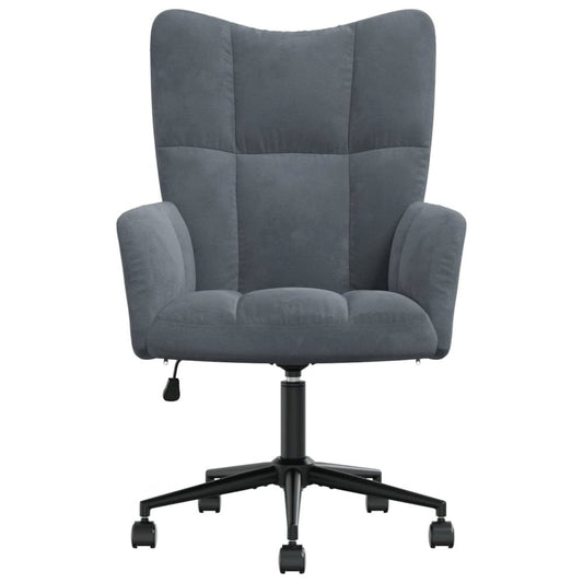 Relaxing Chair Dark Gray Velvet