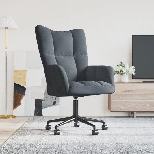 Relaxing Chair Dark Gray Velvet