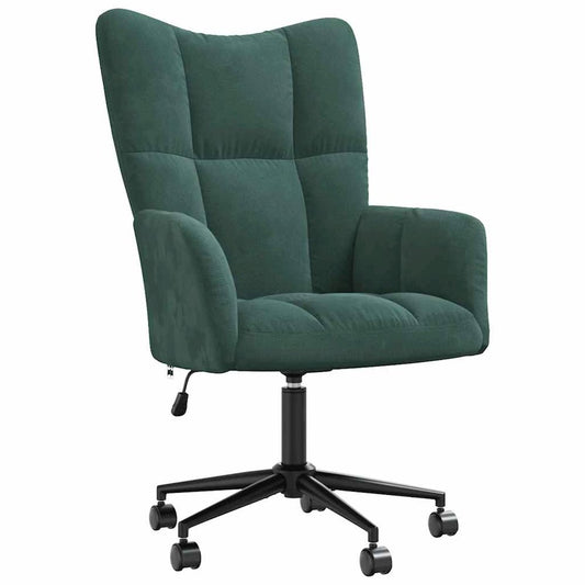Relaxing Chair Dark Green Velvet