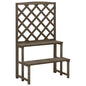 vidaXL Plant Stand with Trellis Gray 27.5"x16.5"x45.2" Solid Fir Wood