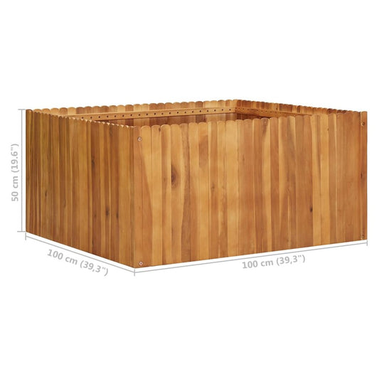 vidaXL Garden Raised Bed 39.4"x39.4"x19.7" Solid Acacia Wood