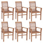 vidaXL Stacking Dining Chairs 6 pcs Solid Teak Wood 2944