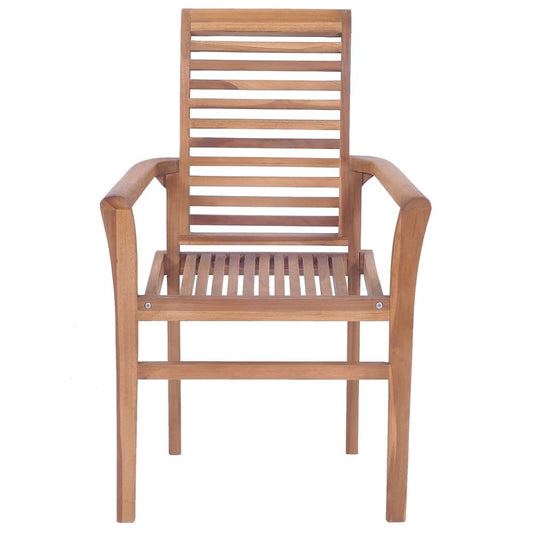 vidaXL Stacking Dining Chairs 6 pcs Solid Teak Wood 2944