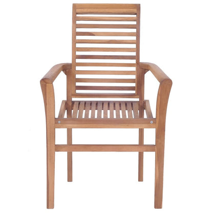 vidaXL Stacking Dining Chairs 8 pcs Solid Teak Wood 2945