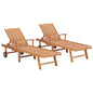 Sun Lounger Set of 2 Brown